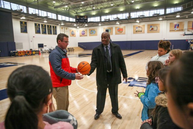 Ryan receives basketball