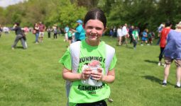 Running is Elementary: Mary Frank student with snow cone